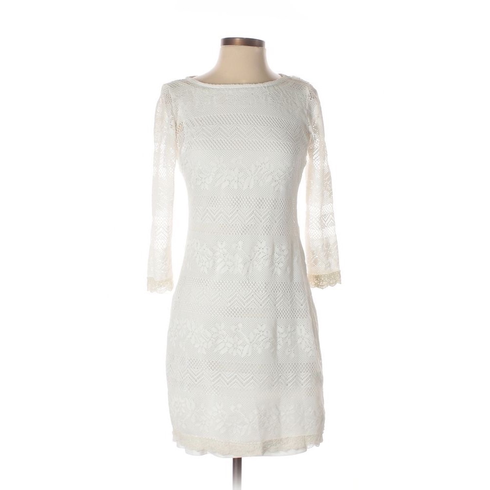 Bar III White Lace Dress with Slip